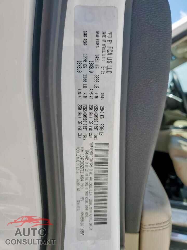 DODGE DURANGO 2015 - 1C4RDHDG5FC114004