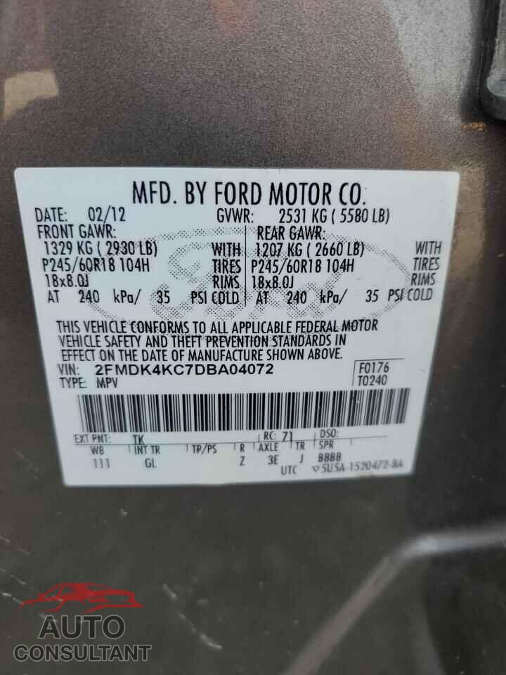 FORD EDGE 2013 - 2FMDK4KC7DBA04072