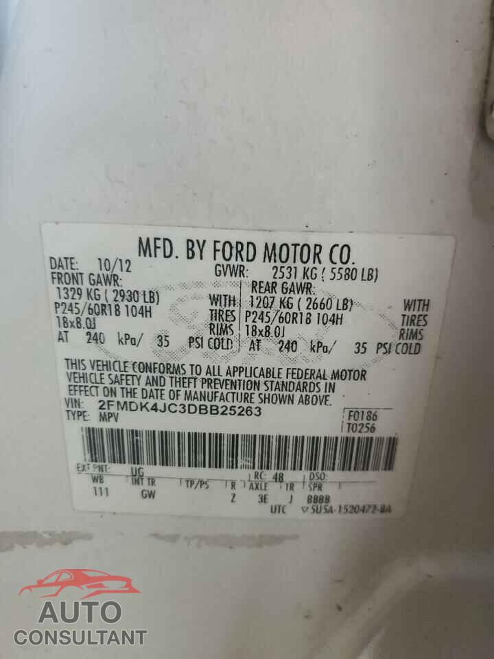 FORD EDGE 2013 - 2FMDK4JC3DBB25263