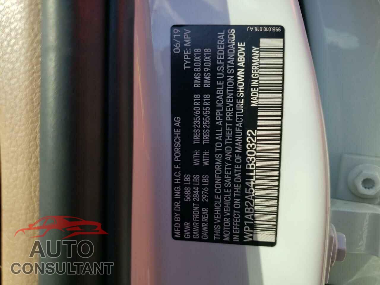 PORSCHE MACAN 2020 - WP1AB2A54LLB30322