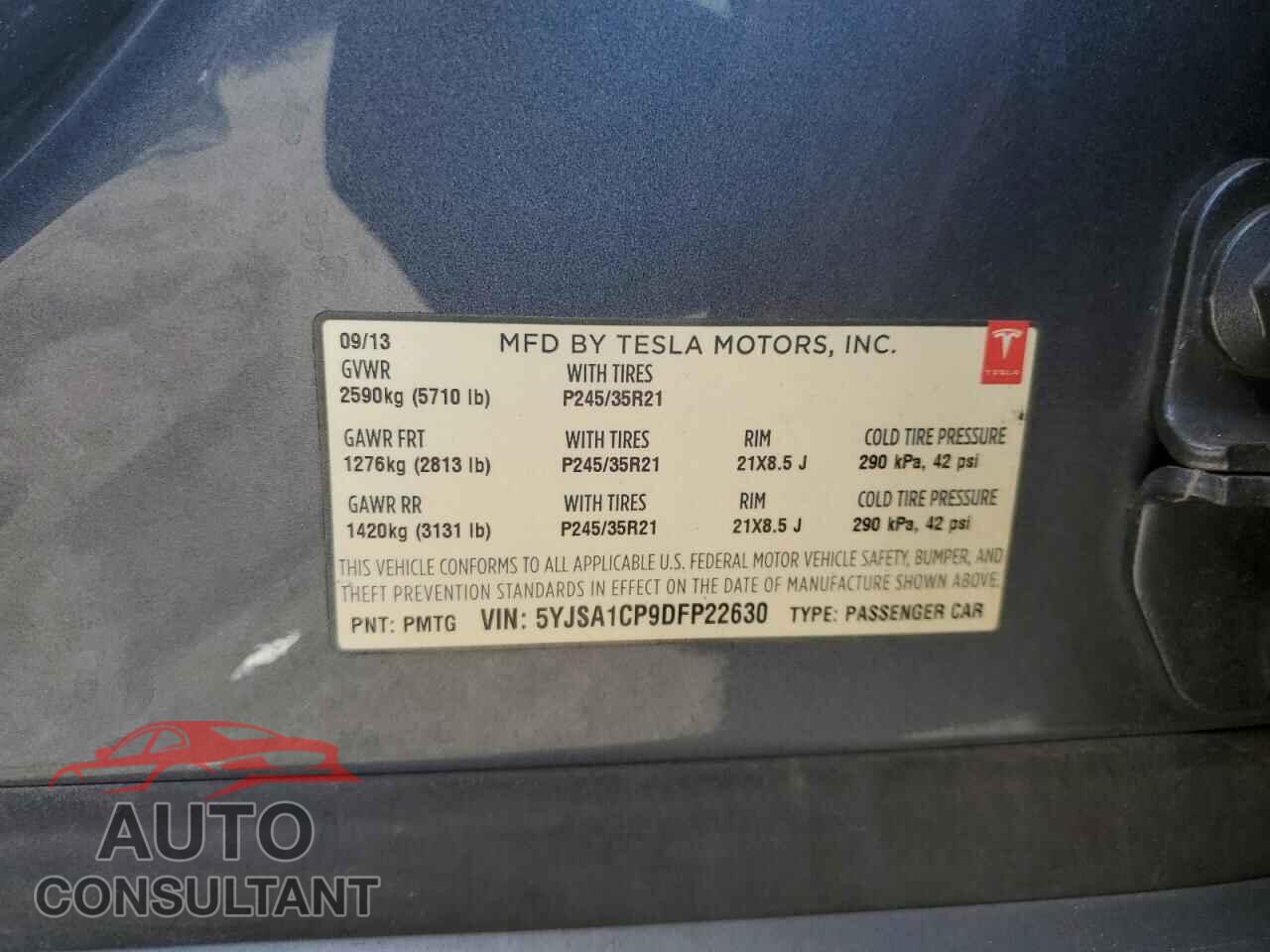 TESLA MODEL S 2013 - 5YJSA1CP9DFP22630