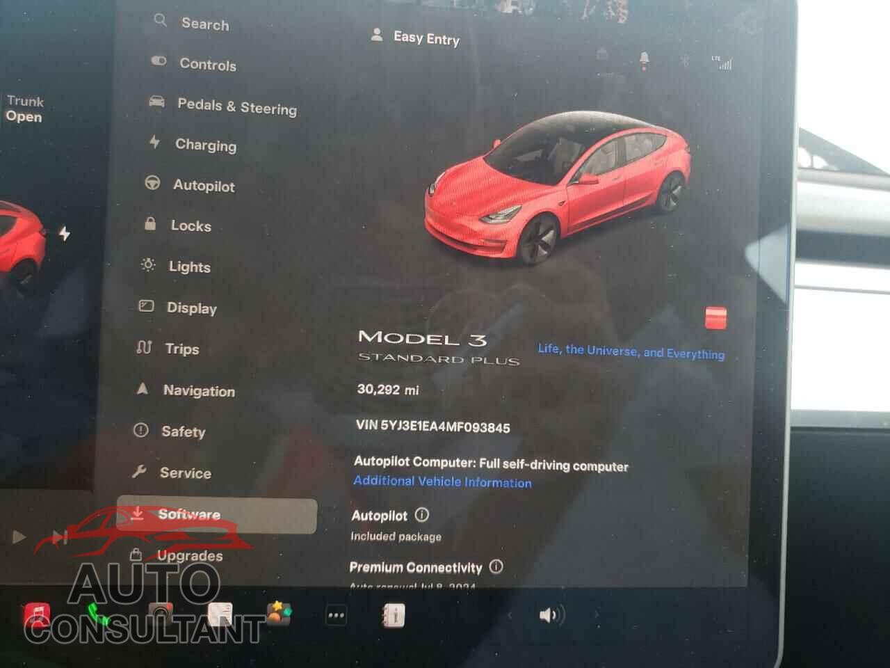 TESLA MODEL 3 2021 - 5YJ3E1EA4MF093845