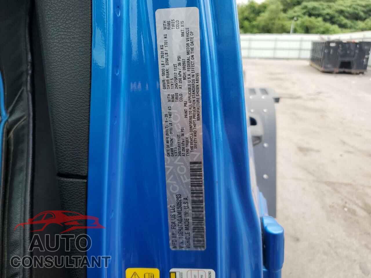JEEP GLADIATOR 2021 - 1C6HJTAGXML505293