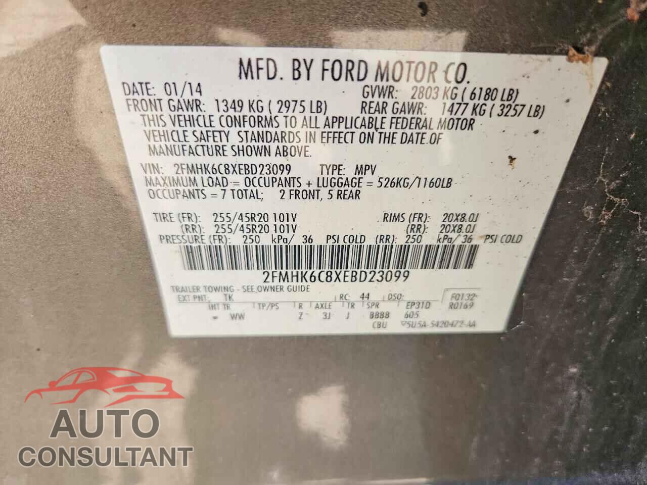 FORD FLEX 2014 - 2FMHK6C8XEBD23099
