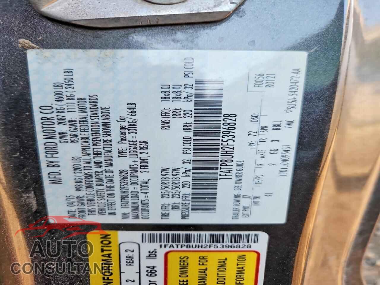 FORD MUSTANG 2015 - 1FATP8UH2F5396828