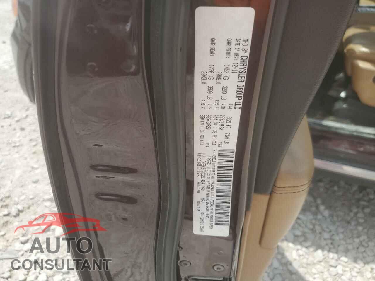 DODGE DURANGO 2012 - 1C4SDJET7CC211494