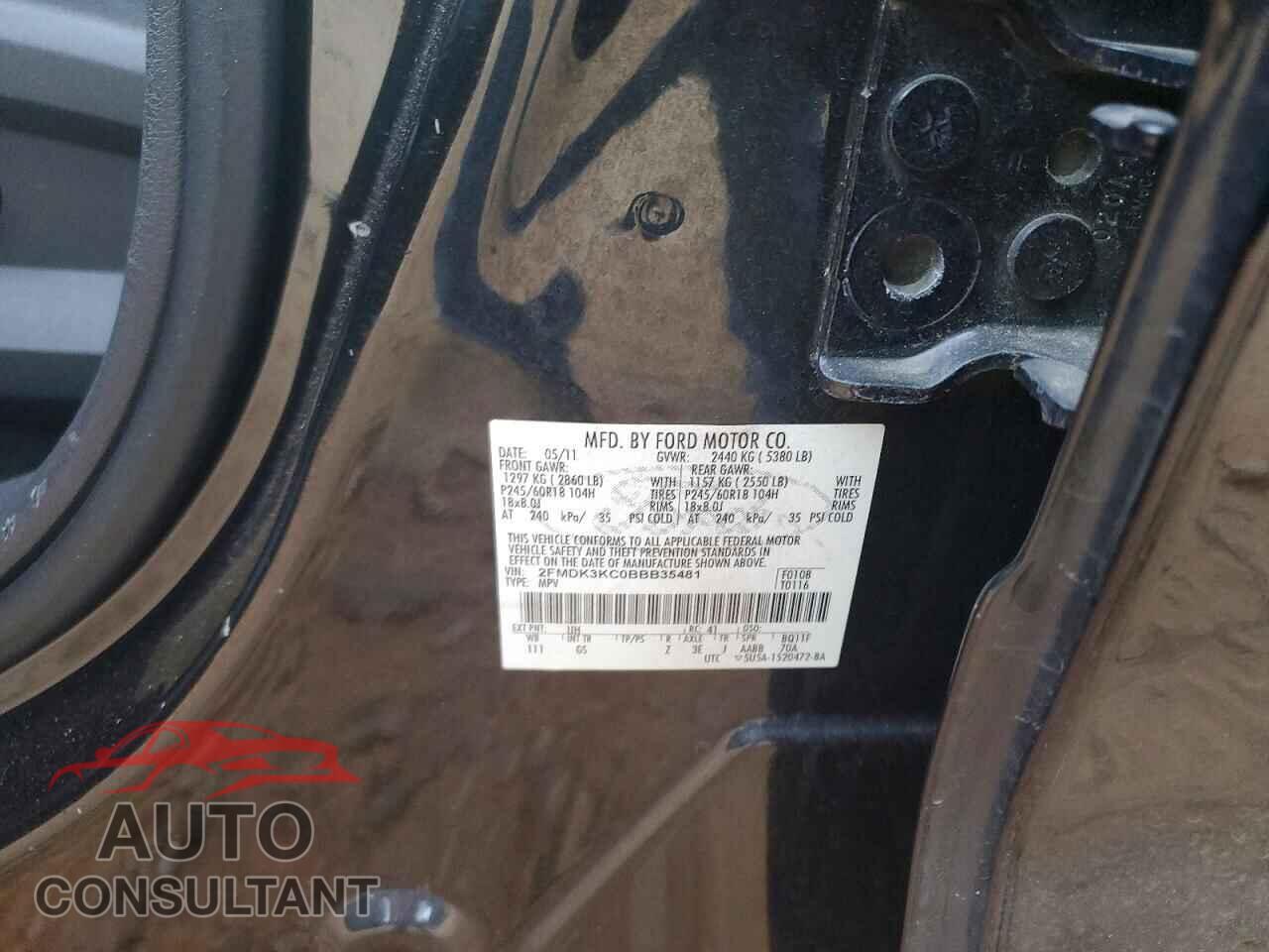 FORD EDGE 2011 - 2FMDK3KC0BBB35481