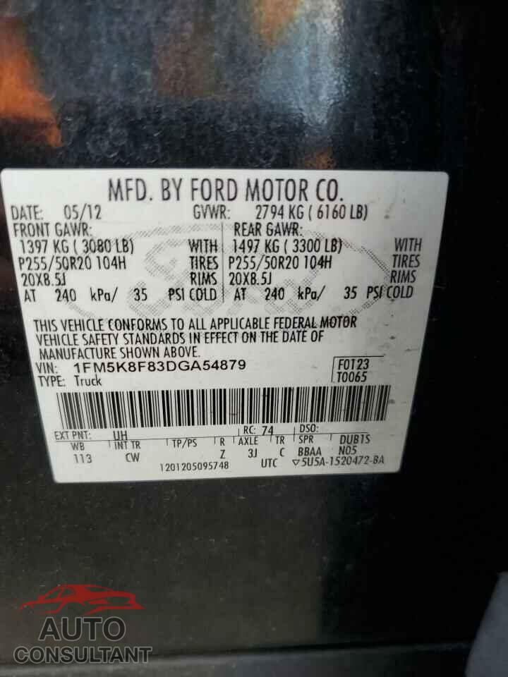 FORD EXPLORER 2013 - 1FM5K8F83DGA54879