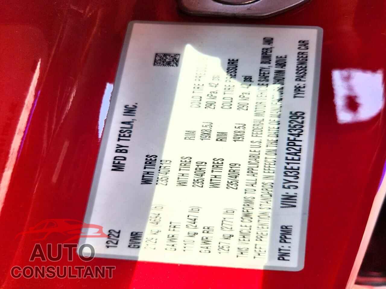 TESLA MODEL 3 2023 - 5YJ3E1EA2PF435295