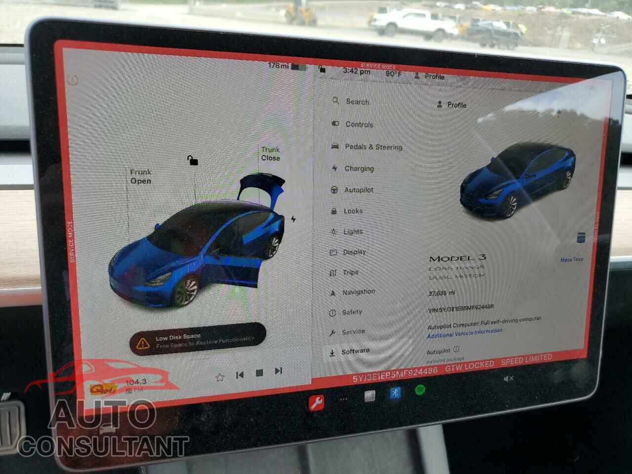 TESLA MODEL 3 2021 - 5YJ3E1EB5MF924486