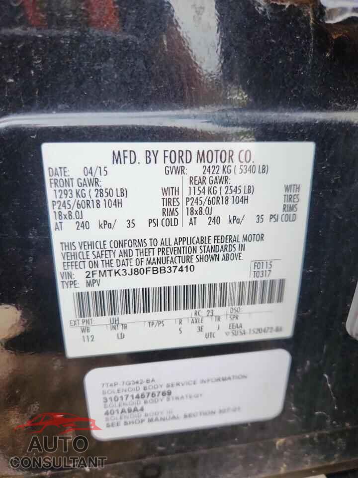 FORD EDGE 2015 - 2FMTK3J80FBB37410