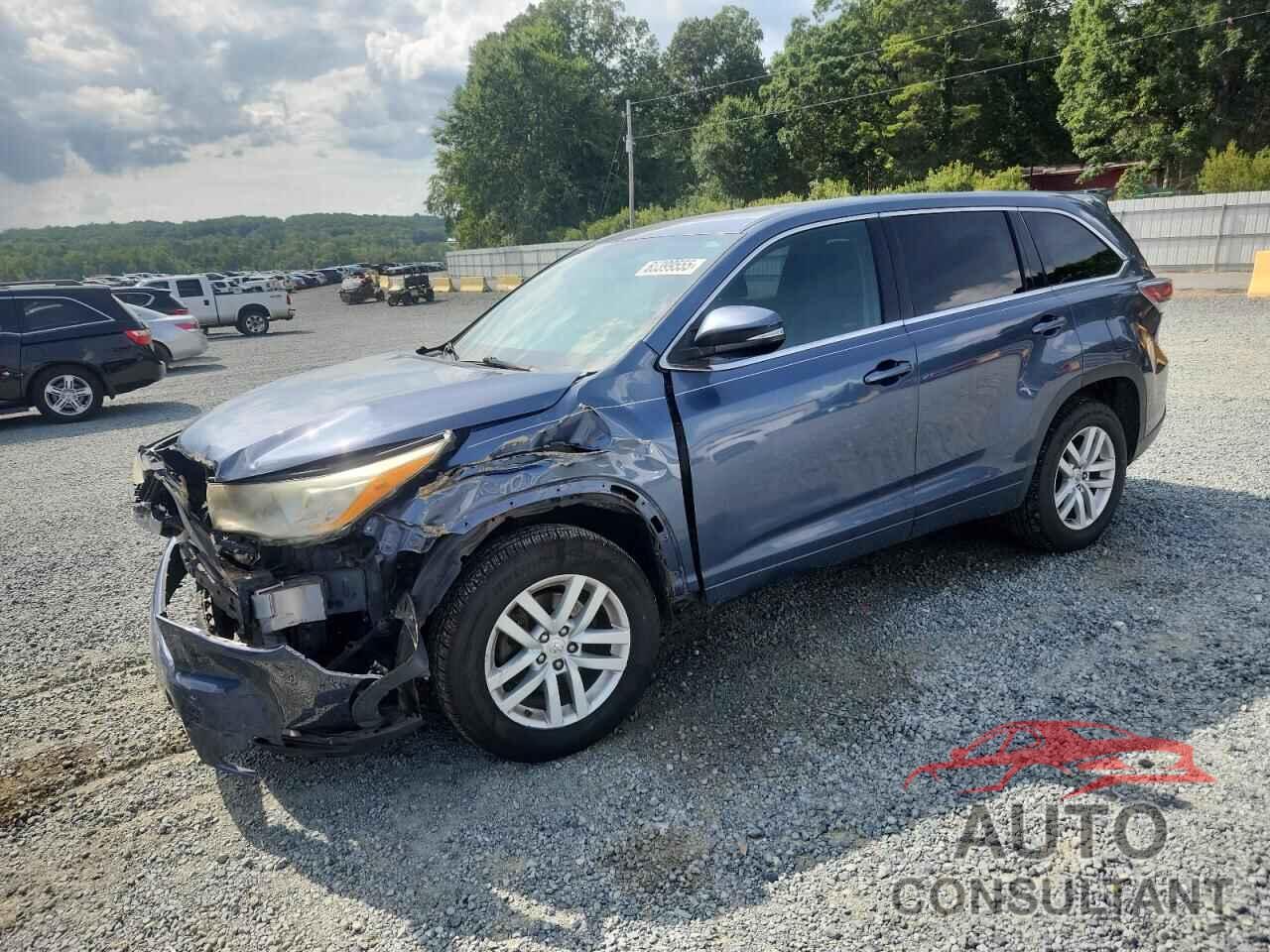 TOYOTA HIGHLANDER 2014 - 5TDZARFH8ES007157