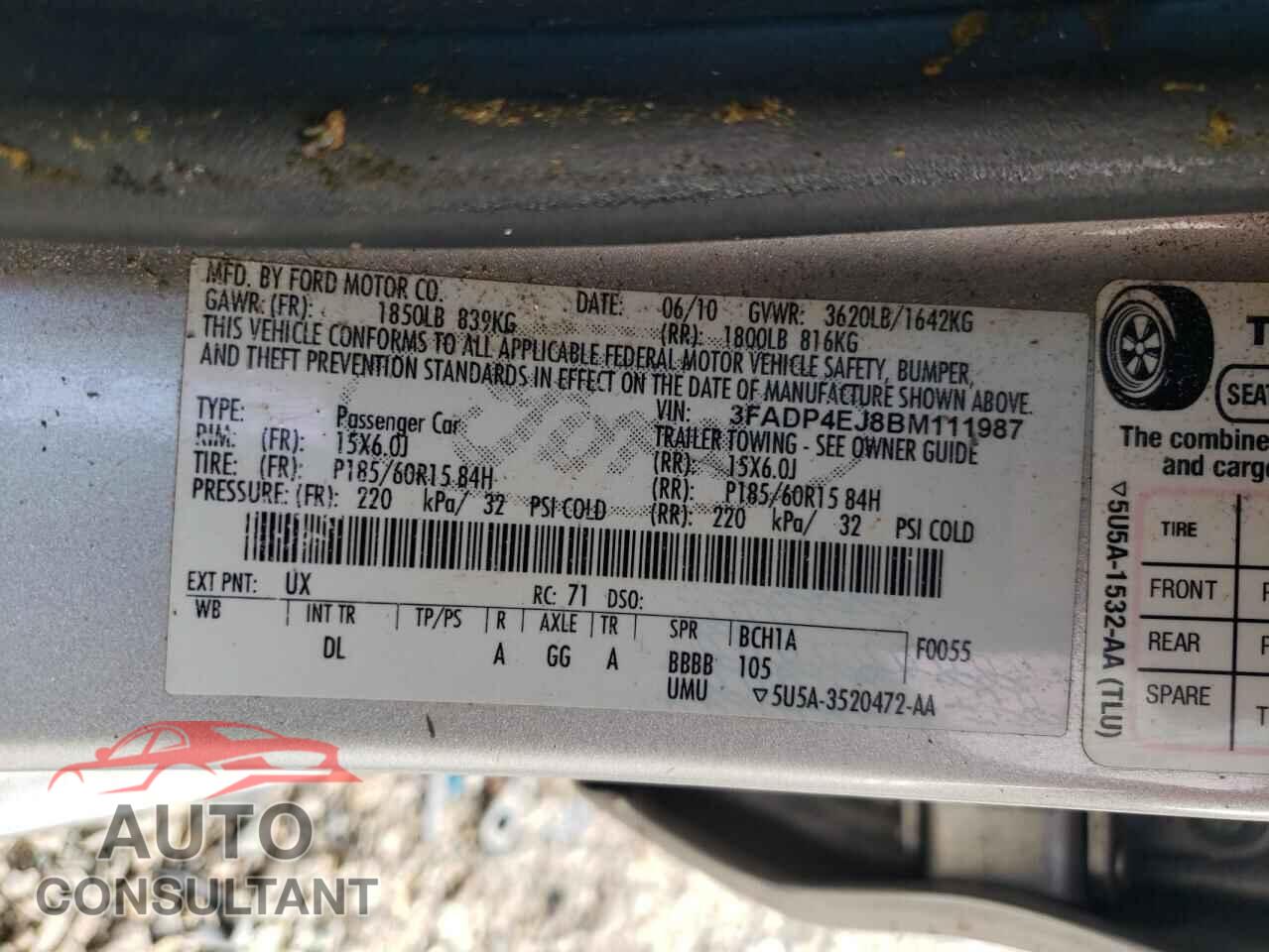 FORD FIESTA 2011 - 3FADP4EJ8BM111987