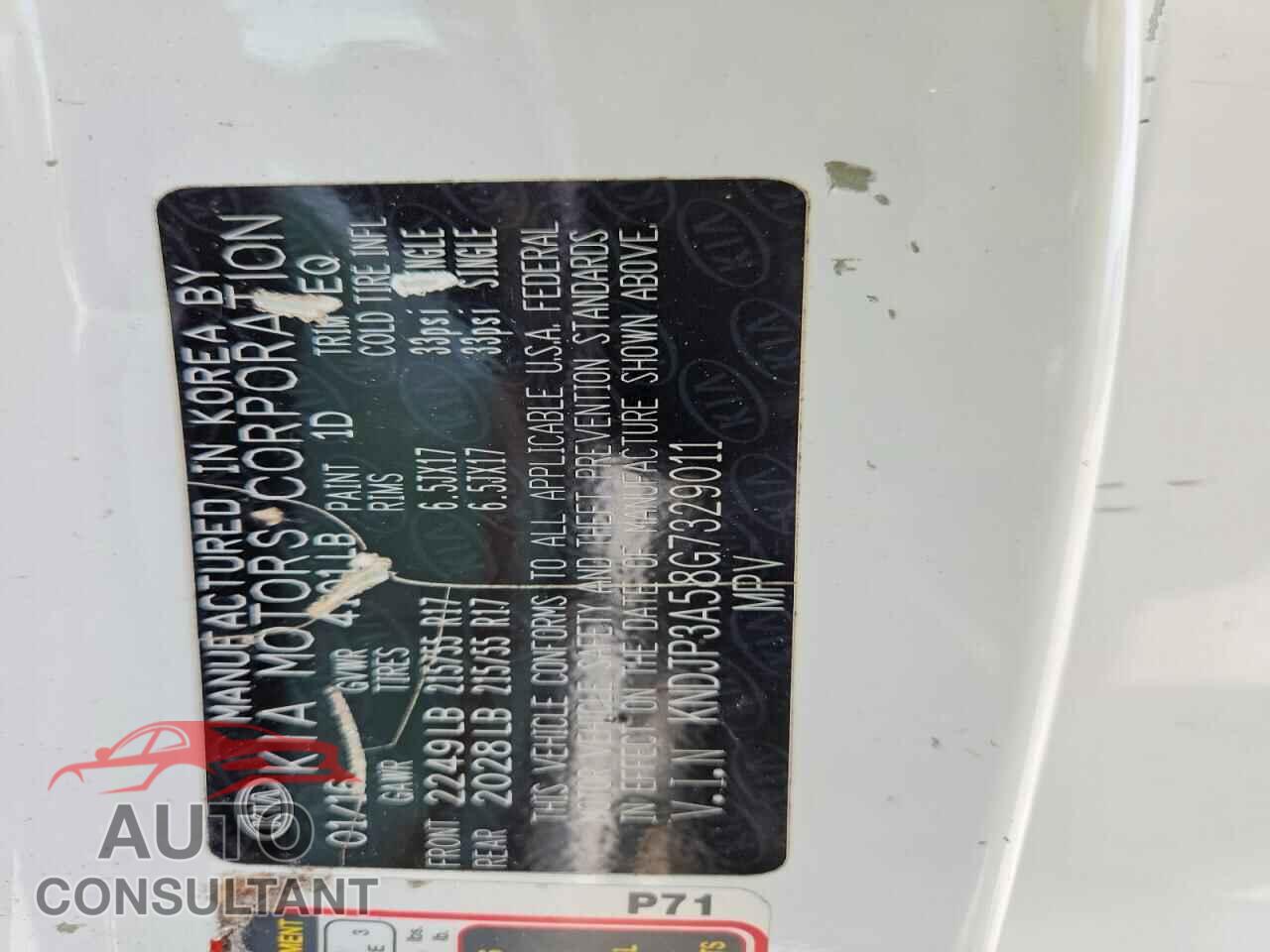 KIA SOUL 2016 - KNDJP3A58G7329011