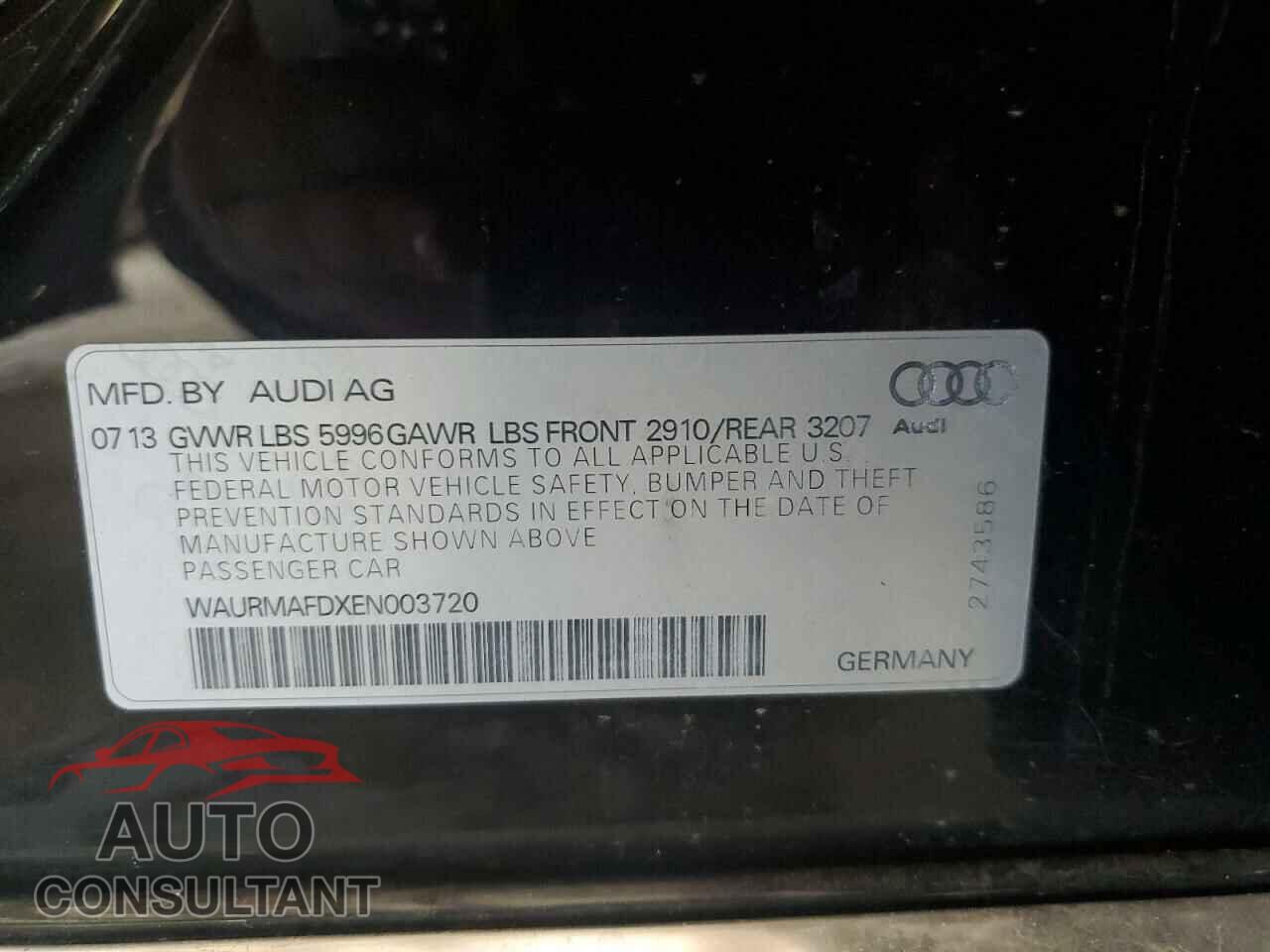 AUDI A8 2014 - WAURMAFDXEN003720