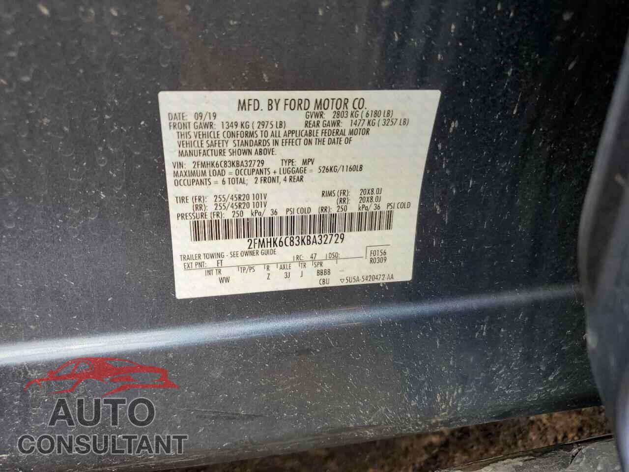 FORD FLEX 2019 - 2FMHK6C83KBA32729