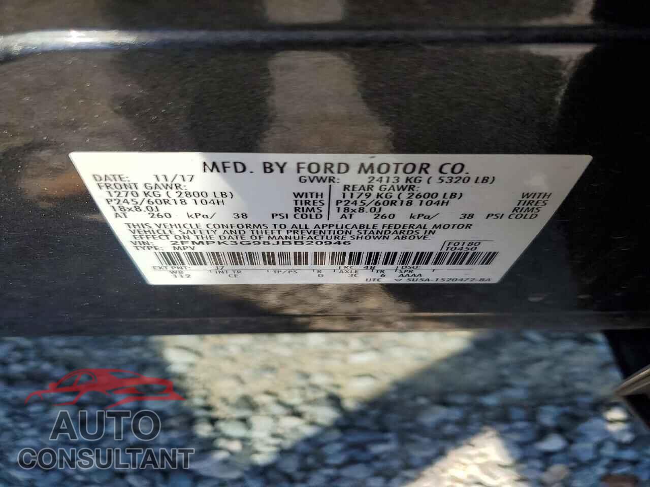 FORD EDGE 2018 - 2FMPK3G98JBB20946