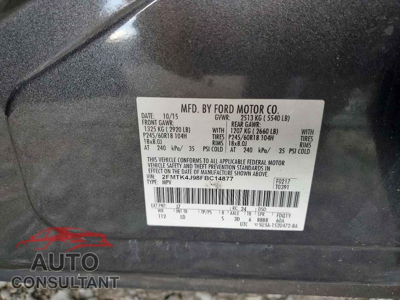 FORD EDGE 2015 - 2FMTK4J98FBC14877
