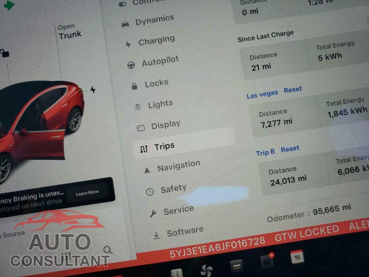 TESLA MODEL 3 2018 - 5YJ3E1EA6JF016728
