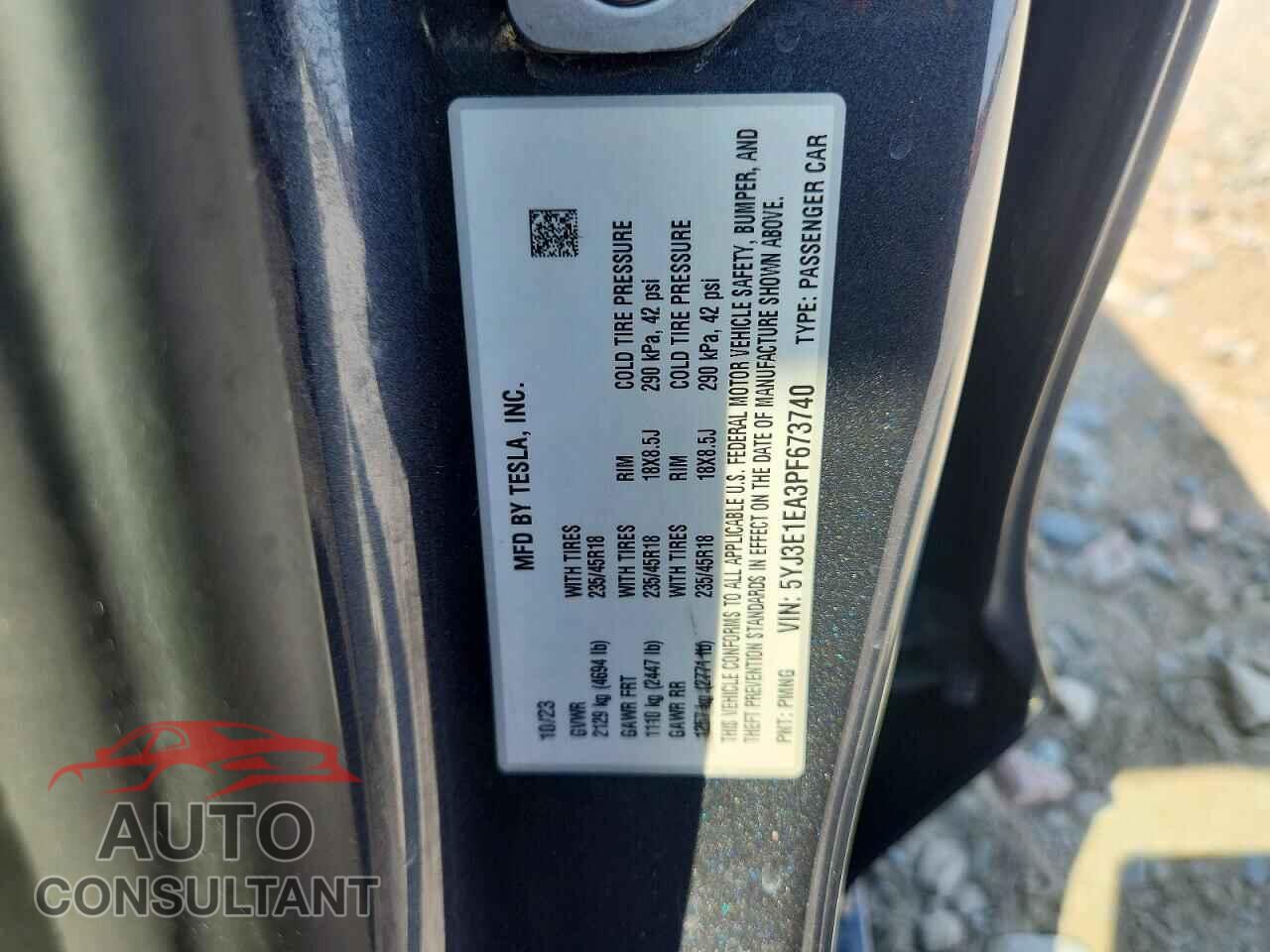 TESLA MODEL 3 2023 - 5YJ3E1EA3PF673740