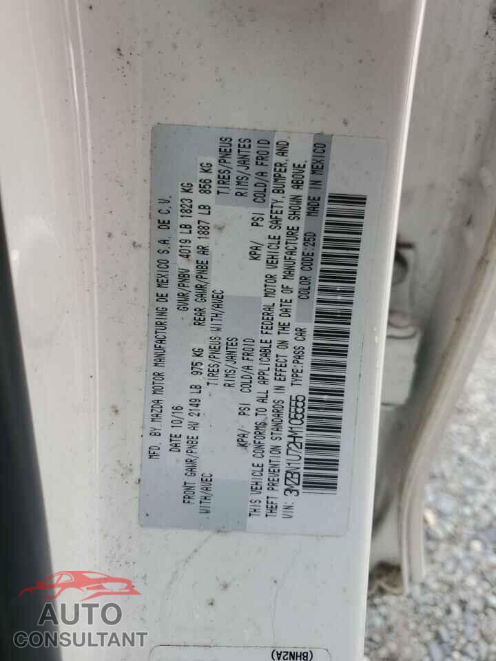 MAZDA 3 2017 - 3MZBN1U72HM105555