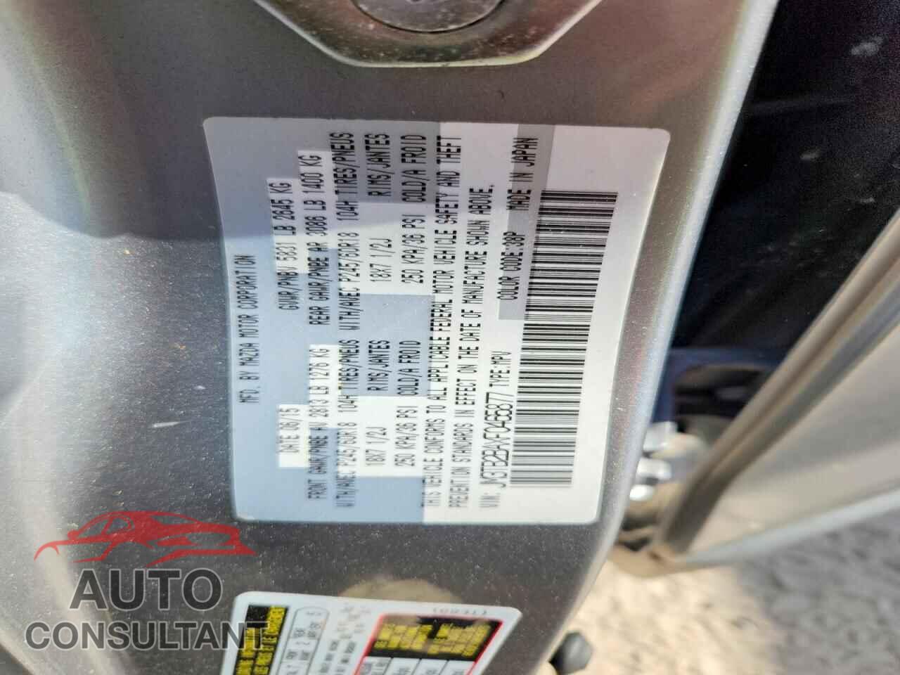 MAZDA CX-9 2015 - JM3TB2BAXF0465877