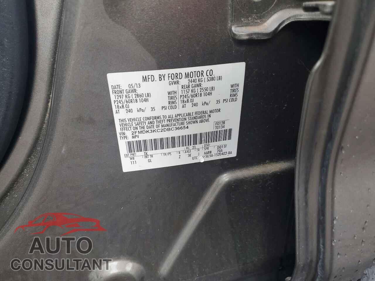 FORD EDGE 2013 - 2FMDK3KC2DBC36654
