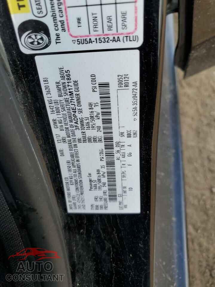 FORD FIESTA 2017 - 3FADP4EJ7HM171865