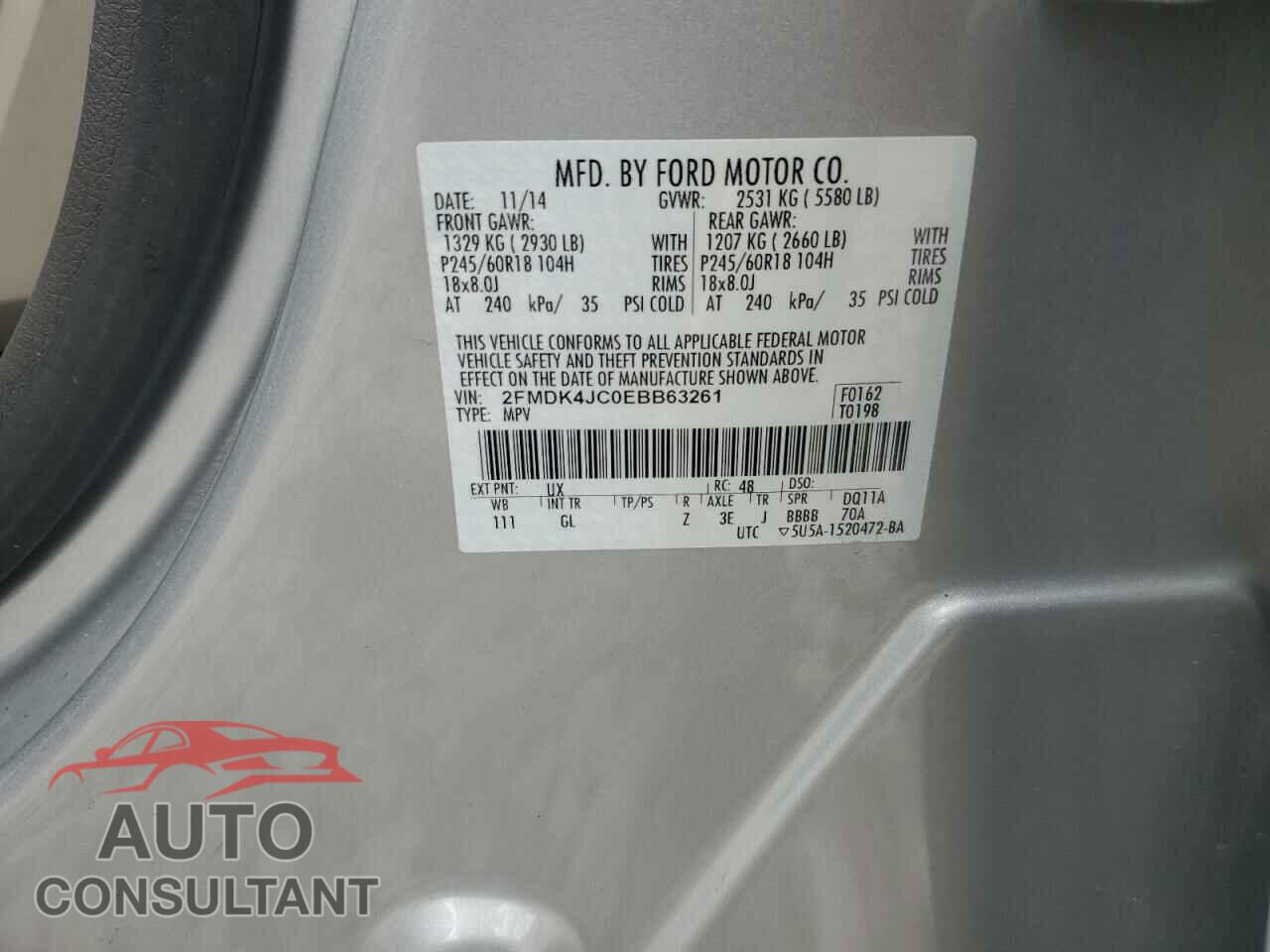 FORD EDGE 2014 - 2FMDK4JC0EBB63261