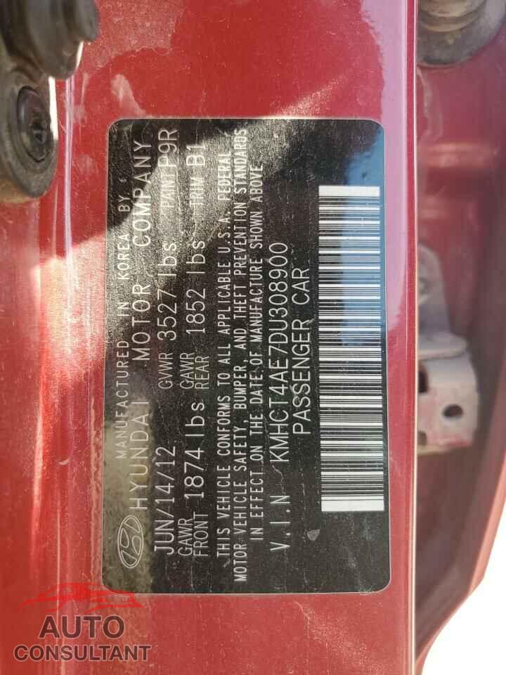 HYUNDAI ACCENT 2013 - KMHCT4AE7DU308900
