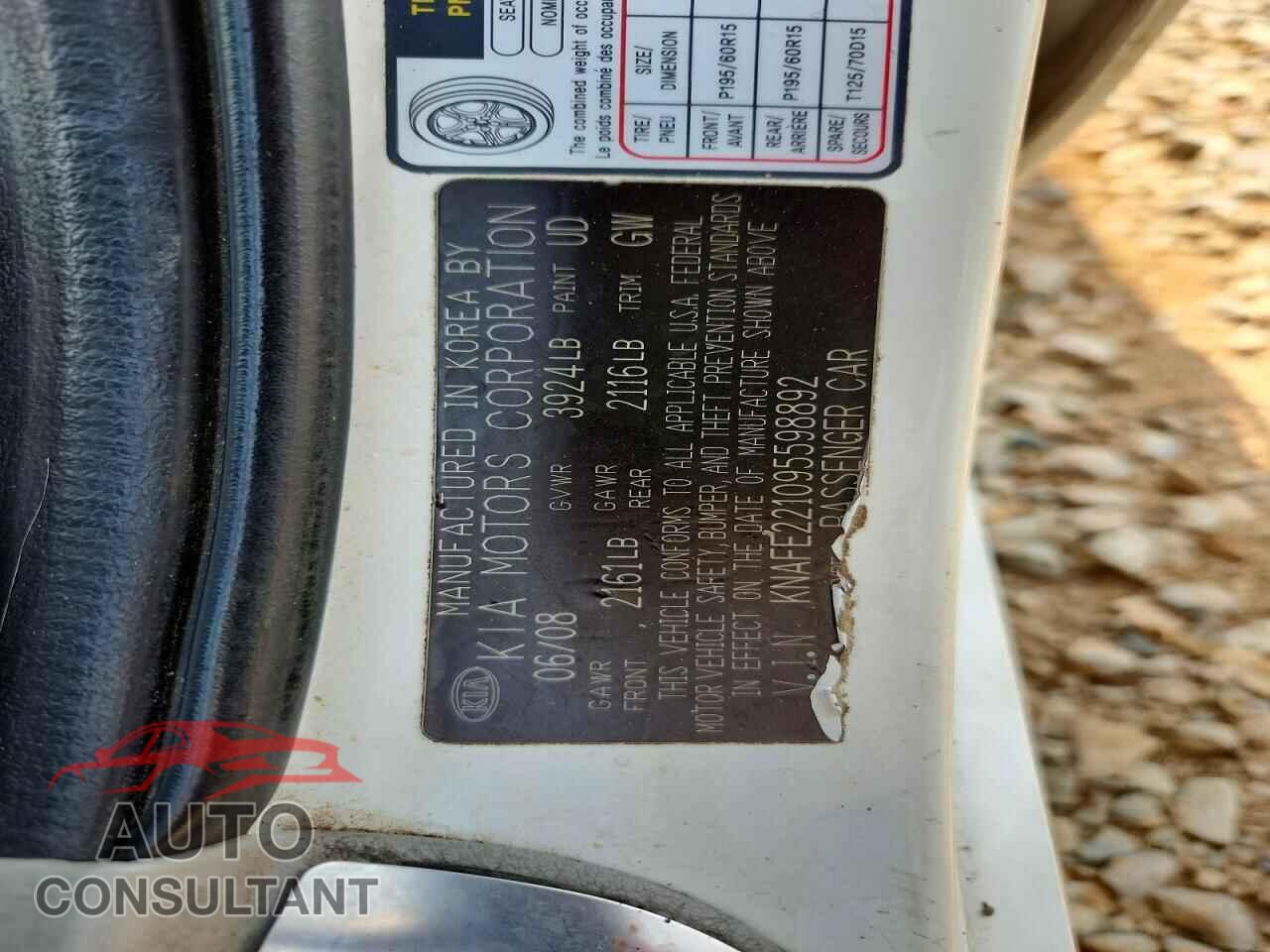 KIA SPECTRA 2009 - KNAFE221095598892