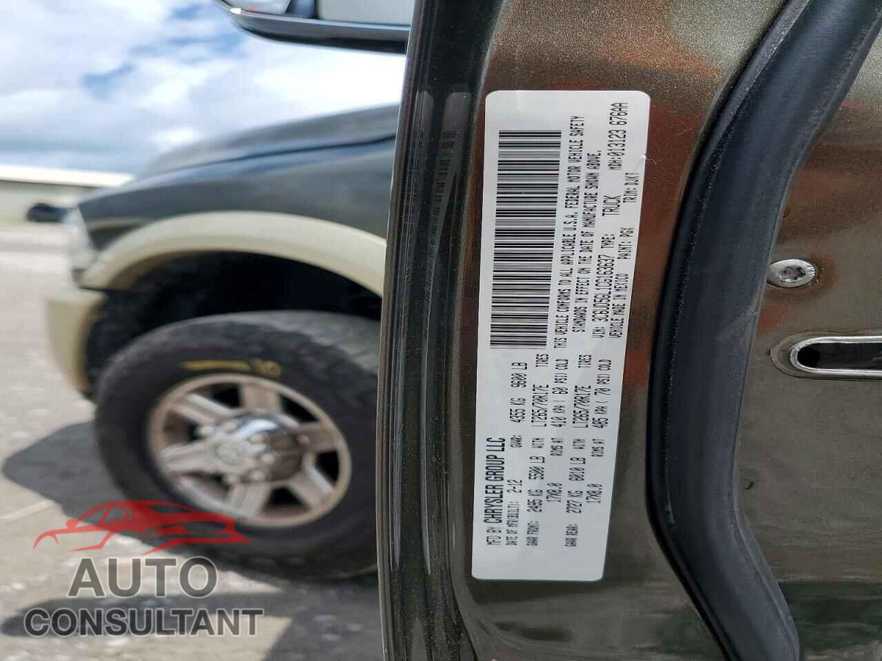 DODGE RAM 2500 2012 - 3C6UD5GL1CG163637