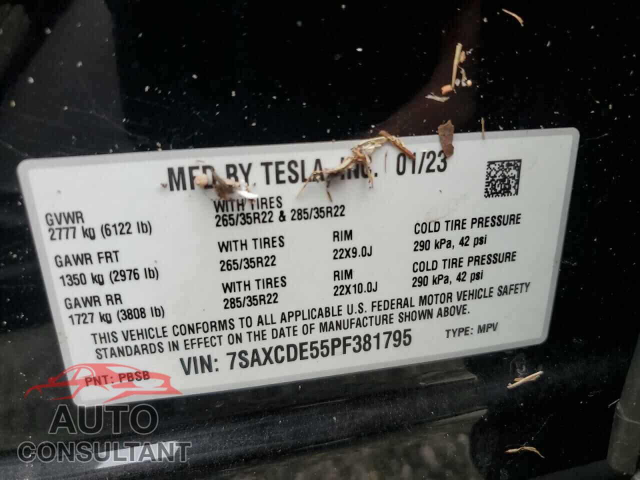 TESLA MODEL X 2023 - 7SAXCDE55PF381795