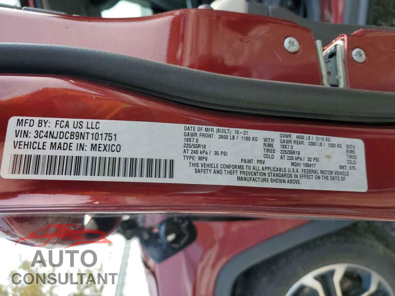 JEEP COMPASS 2022 - 3C4NJDCB9NT101751