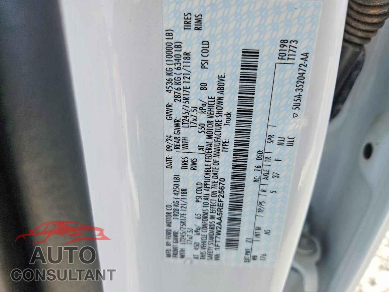 FORD F250 2024 - 1FT7W2AA5REF25670