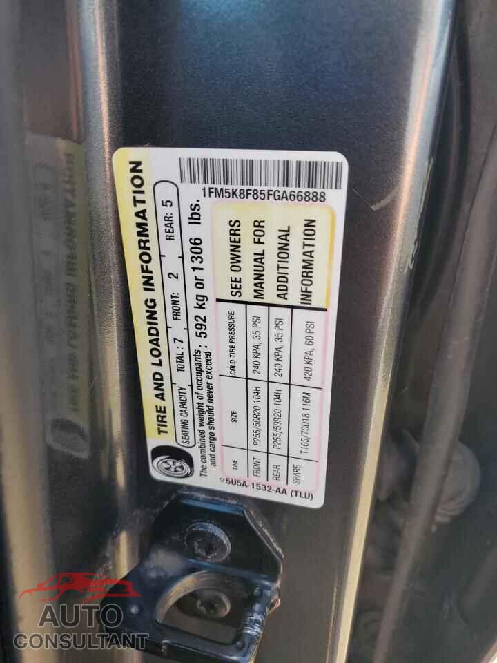 FORD EXPLORER 2015 - 1FM5K8F85FGA66888