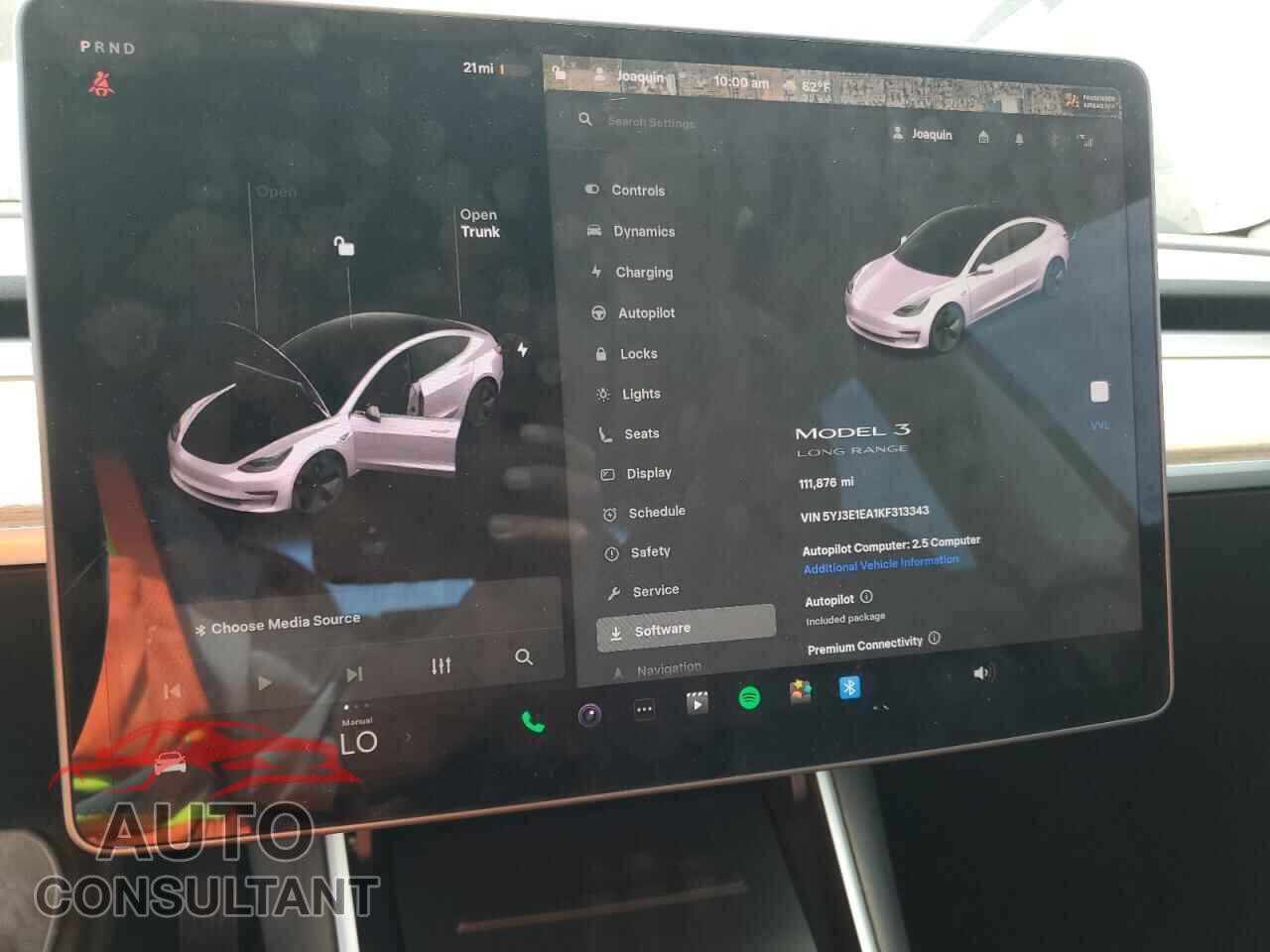 TESLA MODEL 3 2019 - 5YJ3E1EA1KF313343
