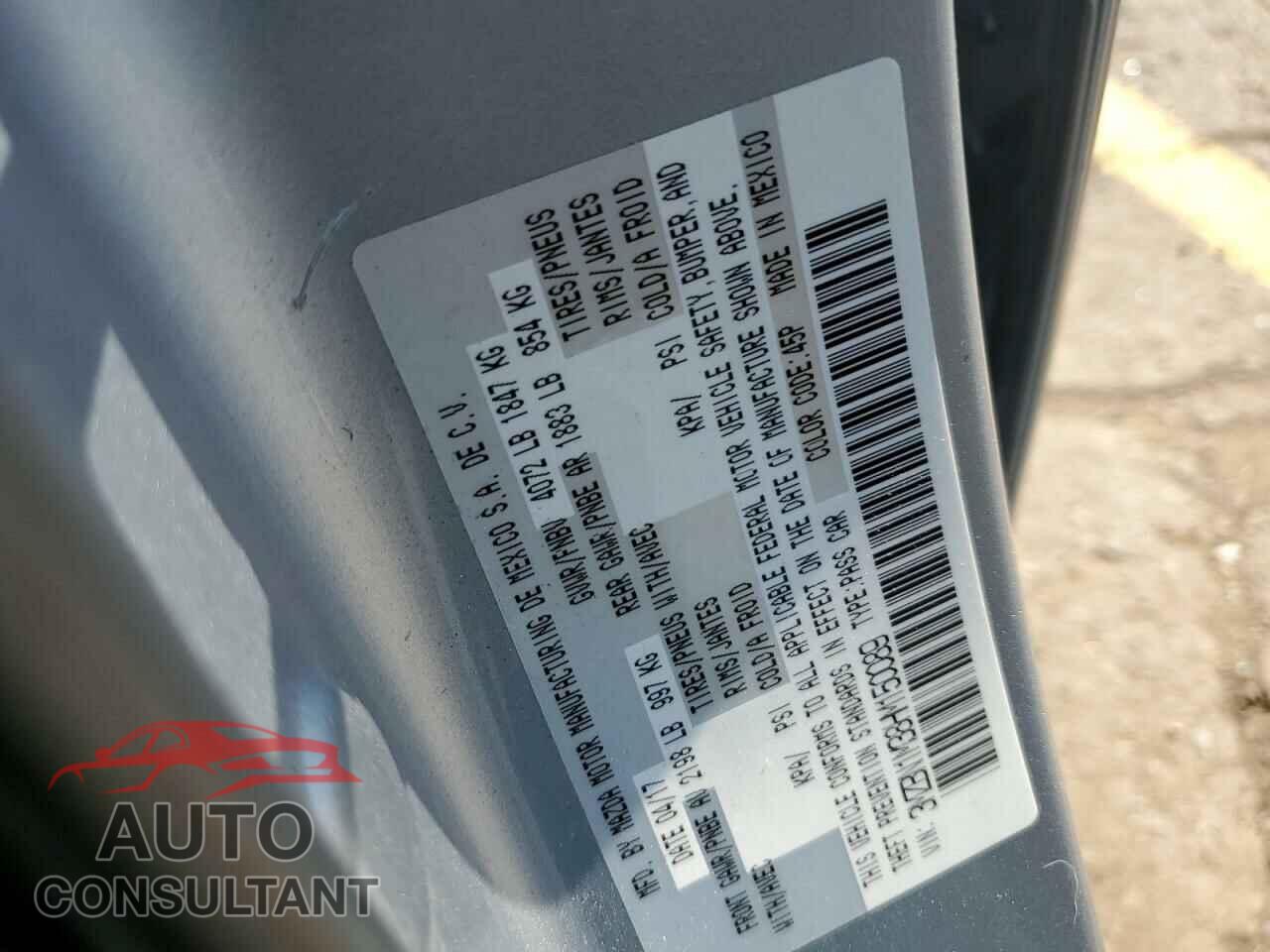 MAZDA 3 2017 - 3MZBN1M38HM150089