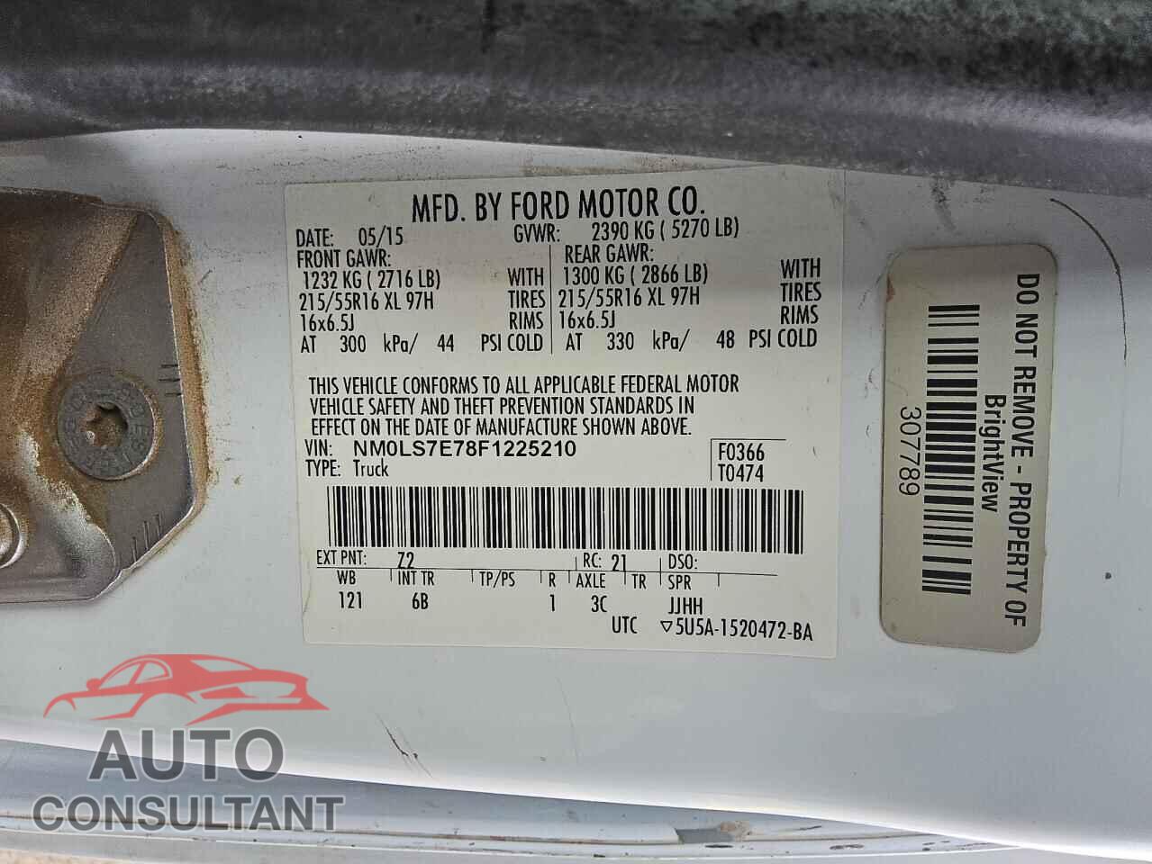 FORD TRANSIT 2015 - NM0LS7E78F1225210