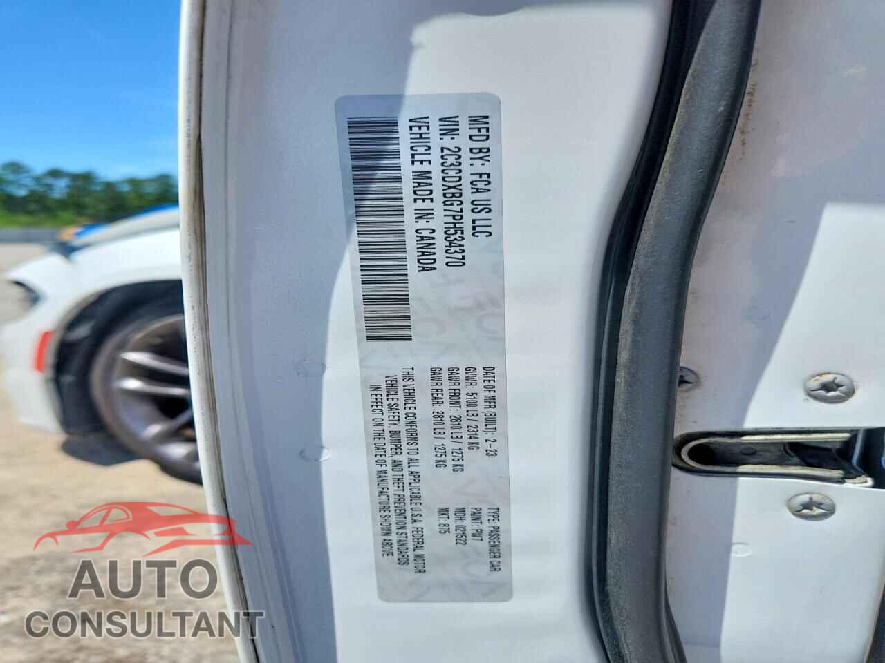 DODGE CHARGER 2023 - 2C3CDXBG7PH534370
