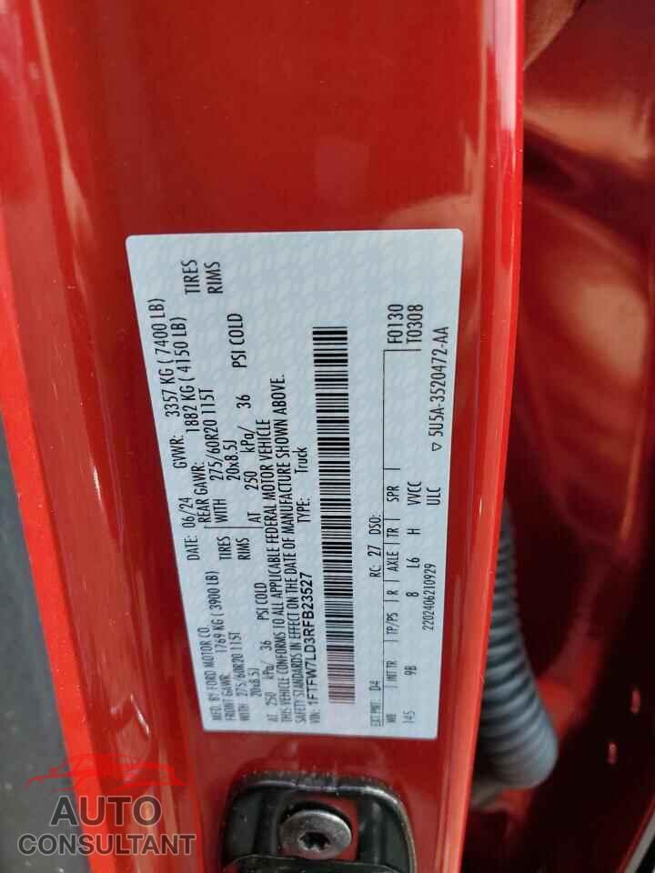 FORD F150 PLATI 2024 - 1FTFW7LD3RFB23527