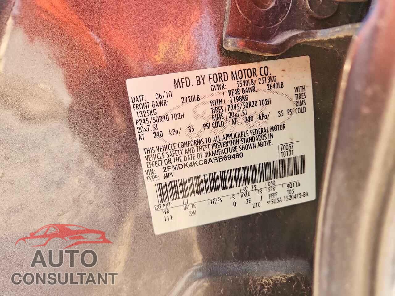 FORD EDGE 2010 - 2FMDK4KC8ABB69480