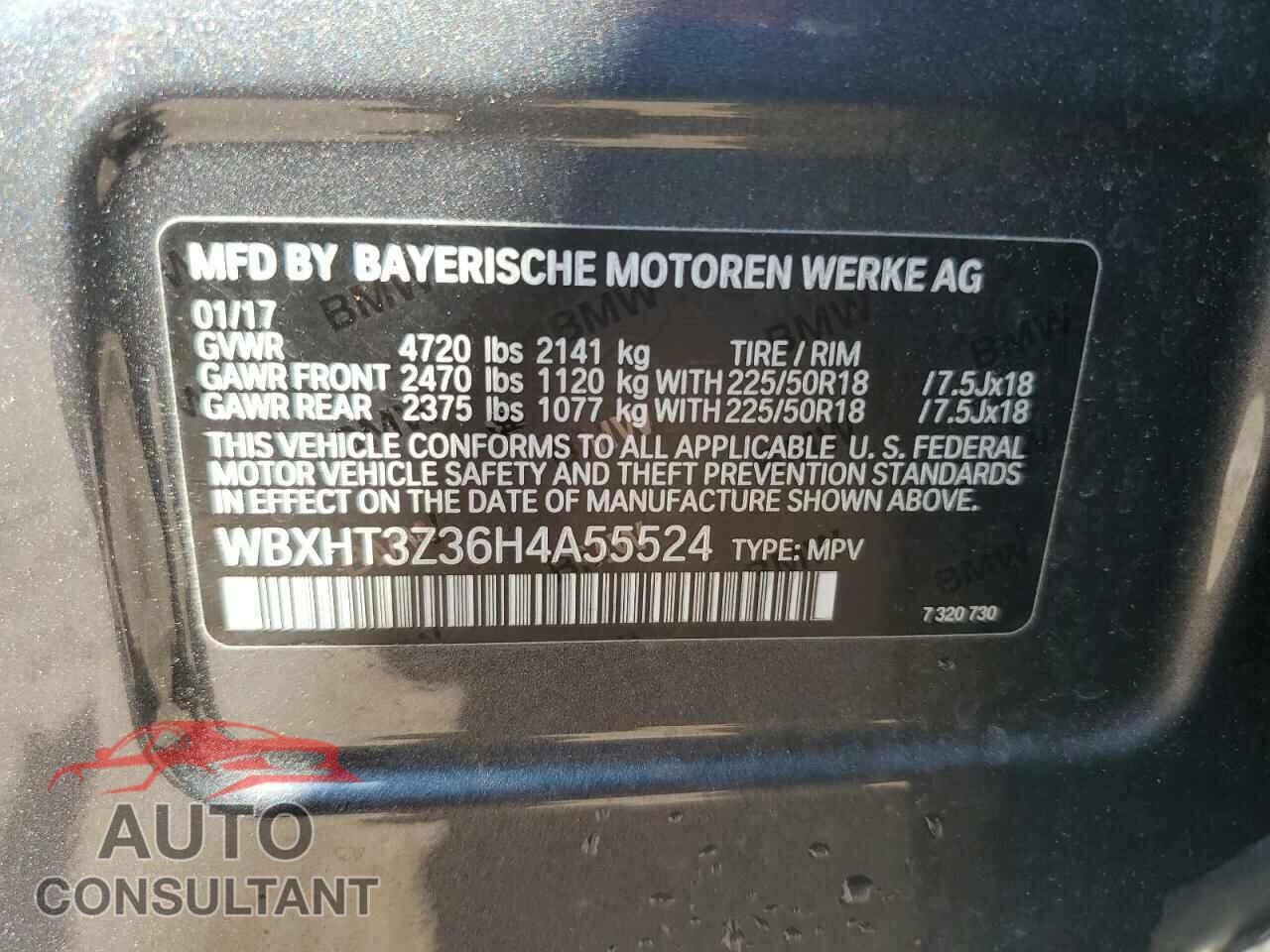 BMW X1 2017 - WBXHT3Z36H4A55524