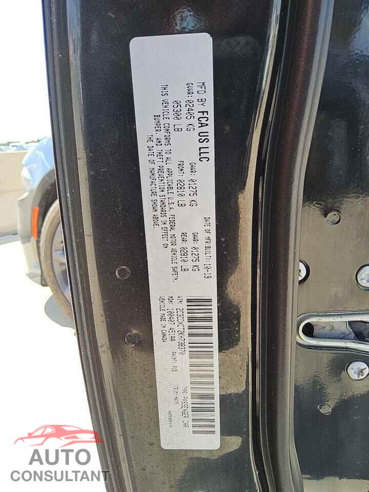 DODGE CHARGER 2019 - 2C3CDXCT2KH738370