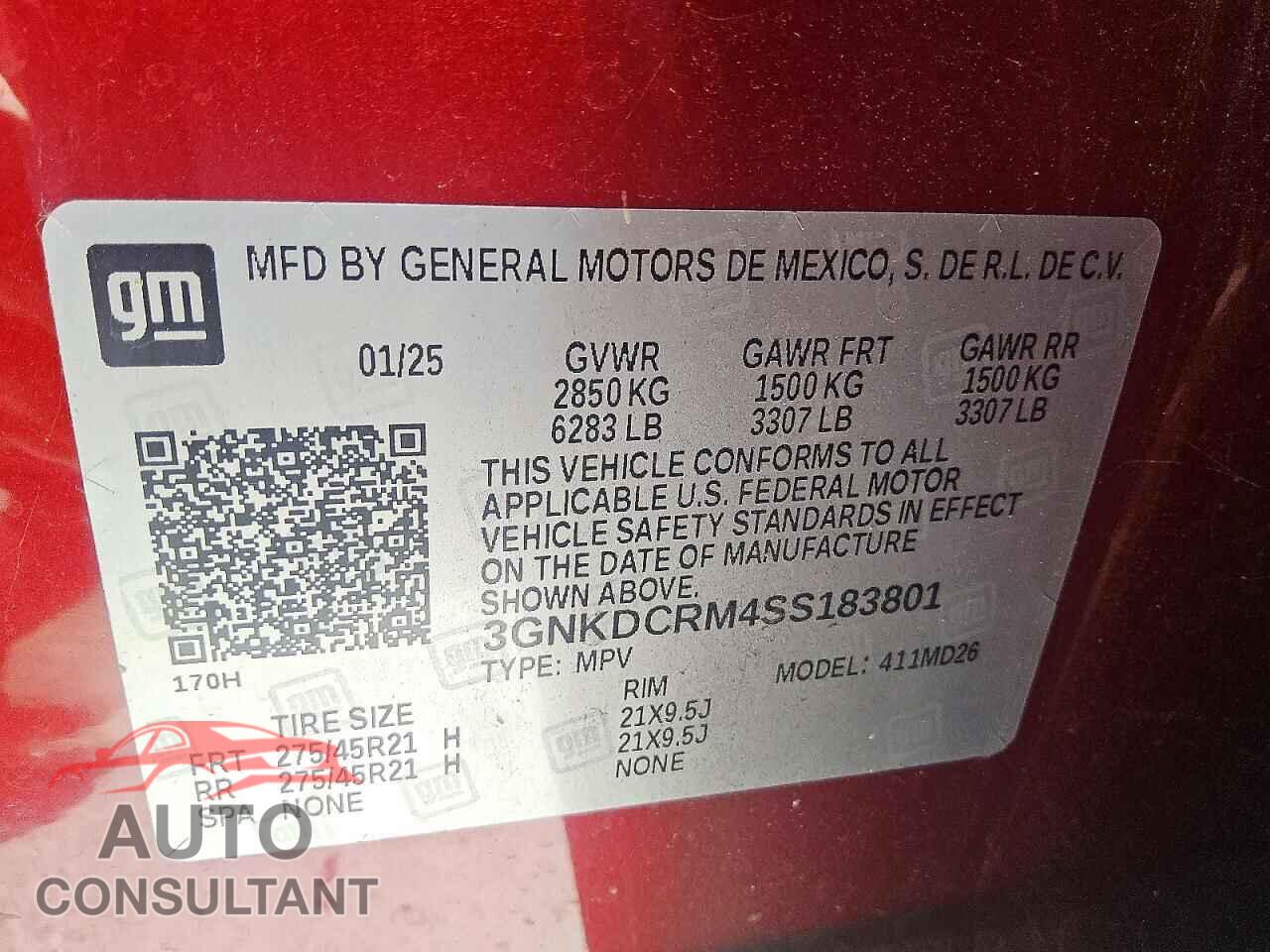 CHEVROLET BLAZER 2025 - 3GNKDCRM4SS183801