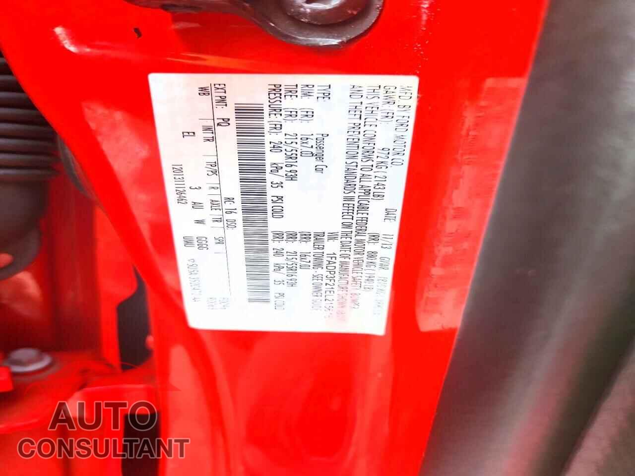 FORD FOCUS 2014 - 1FADP3F21EL215616