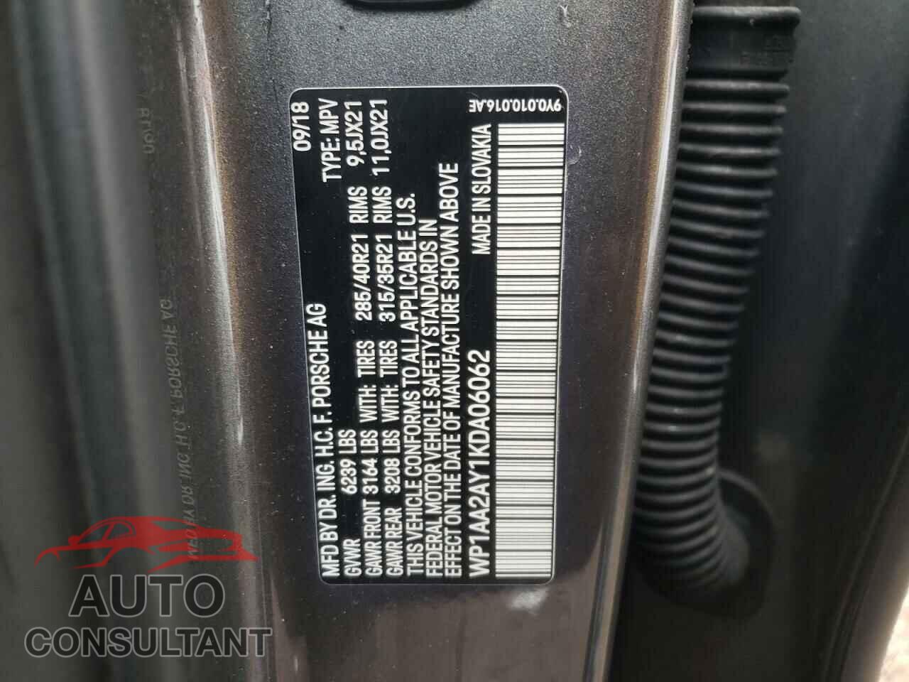 PORSCHE CAYENNE 2019 - WP1AA2AY1KDA06062