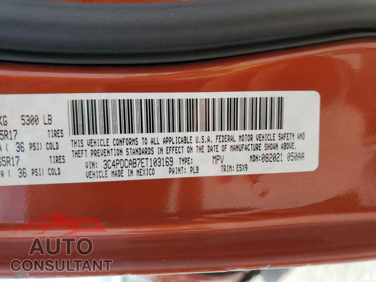 DODGE JOURNEY 2014 - 3C4PDCAB7ET103169