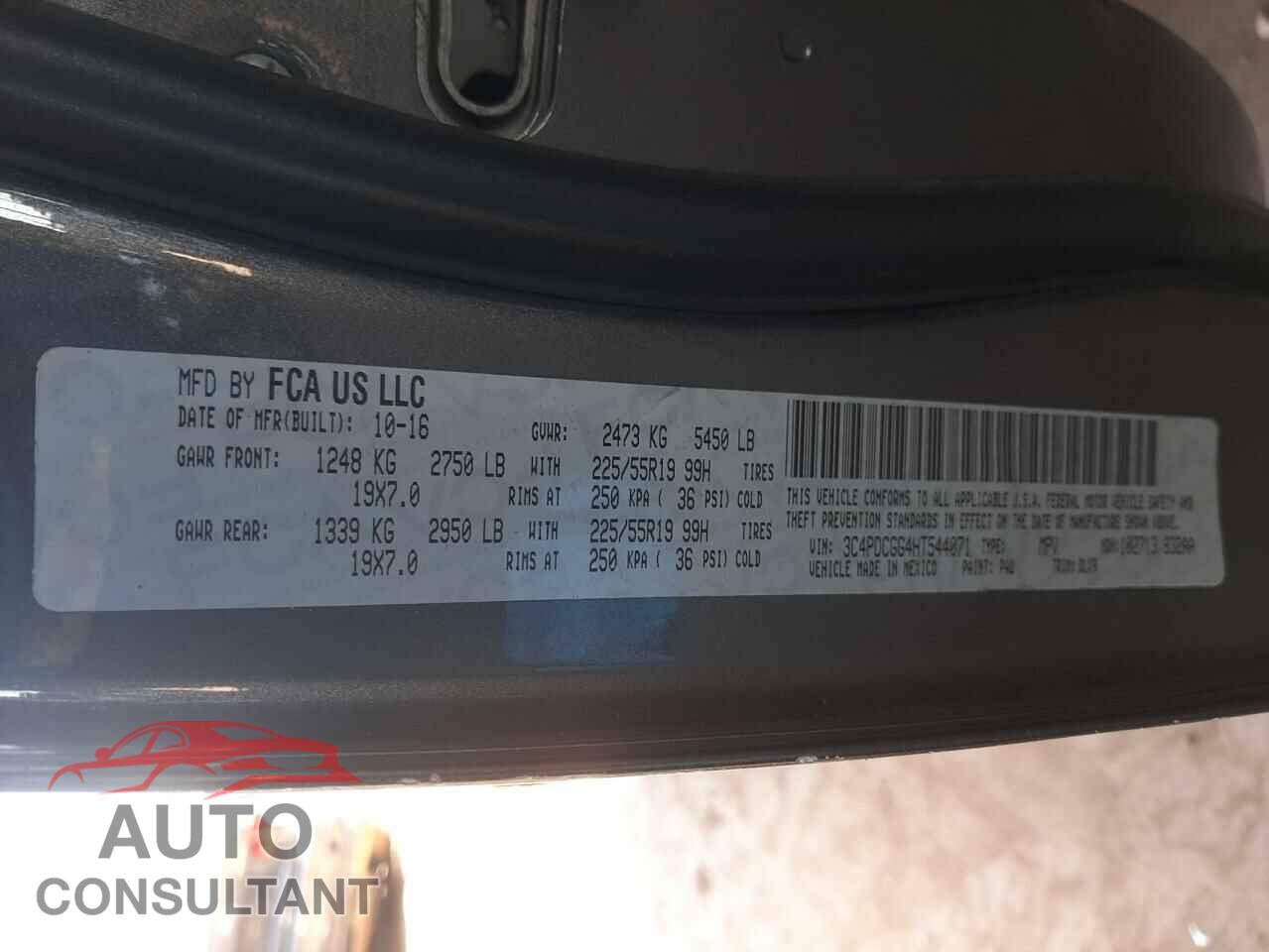 DODGE JOURNEY 2017 - 3C4PDCGG4HT544071