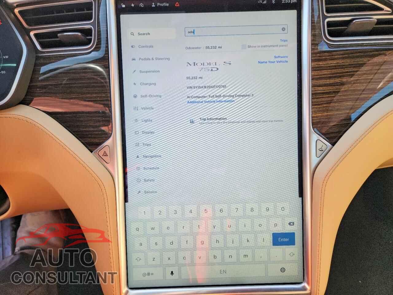 TESLA MODEL S 2016 - 5YJSA1E20GF170781
